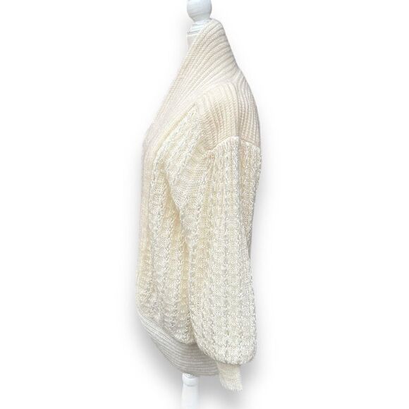 Vintage ‘90s Cocoon Cardigan Belldini Oversized White Cream Size Medium - Picture 6 of 12
